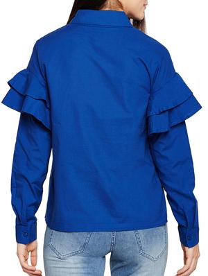 ruffle detail sleeved shirt - 15502699 - Standard Image - 3