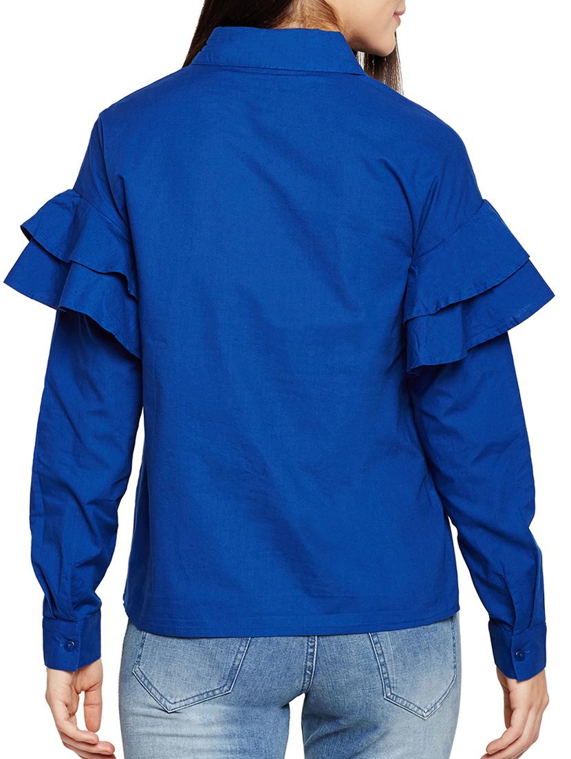 ruffle detail sleeved shirt - 15502699 - Zoom Image - 3