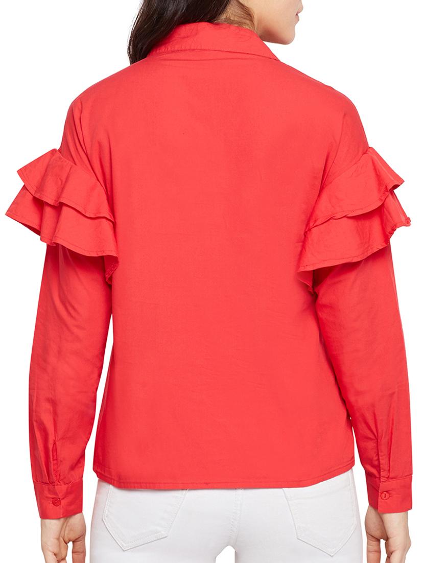ruffle detail sleeved shirt - 15502700 - Zoom Image - 3
