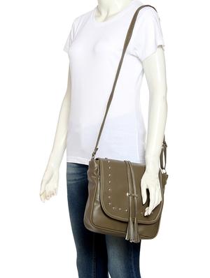 green leatherette (pu) regular sling bag - 15503424 - Standard Image - 6
