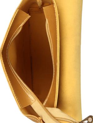 gold leatherette (pu) regular sling bag - 15503430 - Standard Image - 3
