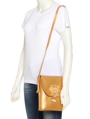 gold leatherette (pu) regular sling bag - 15503430 - Standard Image - 6