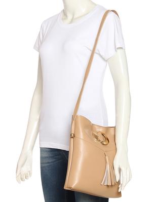 beige leatherette (pu) regular sling bag - 15503433 - Standard Image - 6