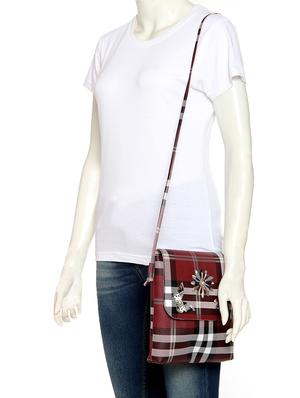 maroon leatherette (pu) regular sling bag - 15503436 - Standard Image - 6