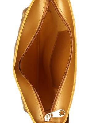 gold leatherette (pu) regular sling bag - 15503439 - Standard Image - 3