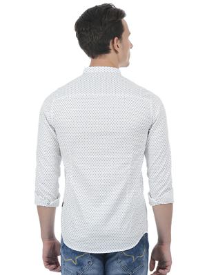 white cotton blend casual shirt - 15503902 - Standard Image - 3