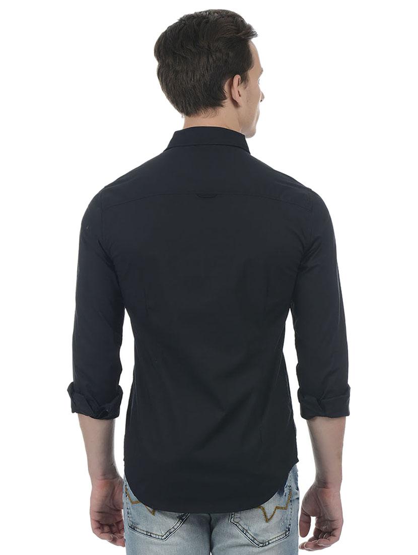 black cotton blend casual shirt - 15503912 - Zoom Image - 3
