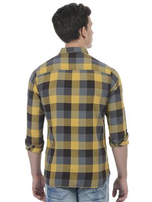 yellow cotton blend casual shirt - 15503938 - Standard Image - 3