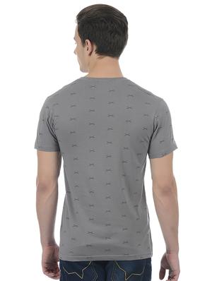 grey cotton blend all over print t-shirt - 15504461 - Standard Image - 3