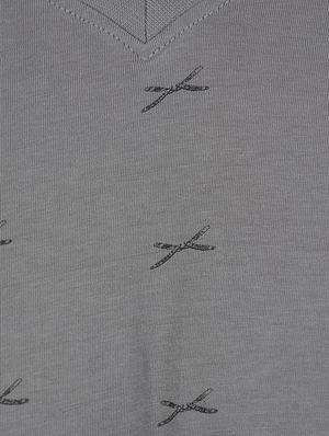grey cotton blend all over print t-shirt - 15504461 - Standard Image - 6