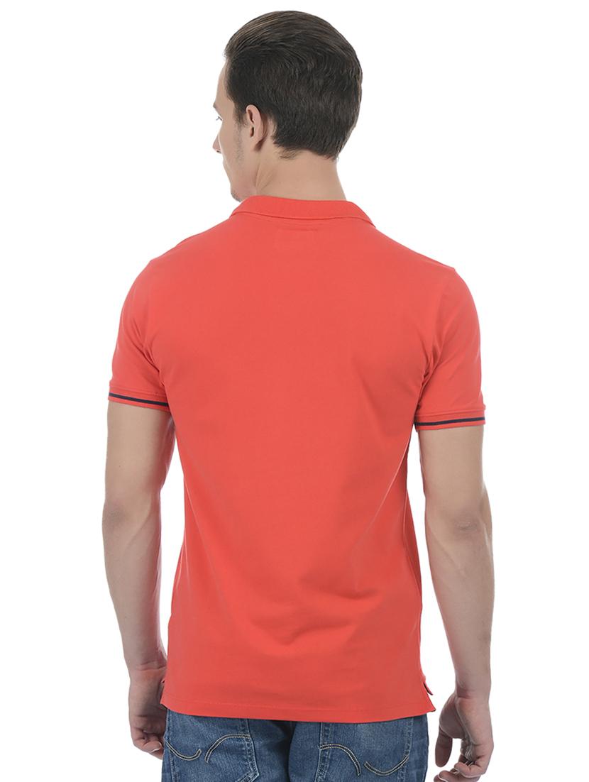 red cotton blend polo t-shirt - 15504471 - Zoom Image - 3