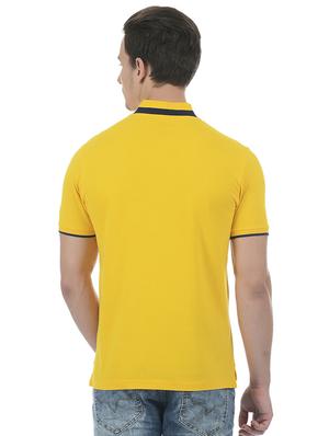 yellow cotton blend collared t-shirt - 15504473 - Standard Image - 3
