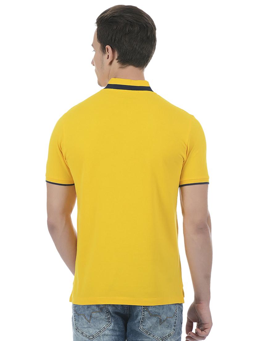 yellow cotton blend collared t-shirt - 15504473 - Zoom Image - 3