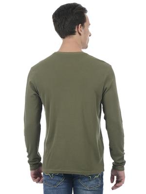 green cotton blend front print t-shirt - 15504487 - Standard Image - 3