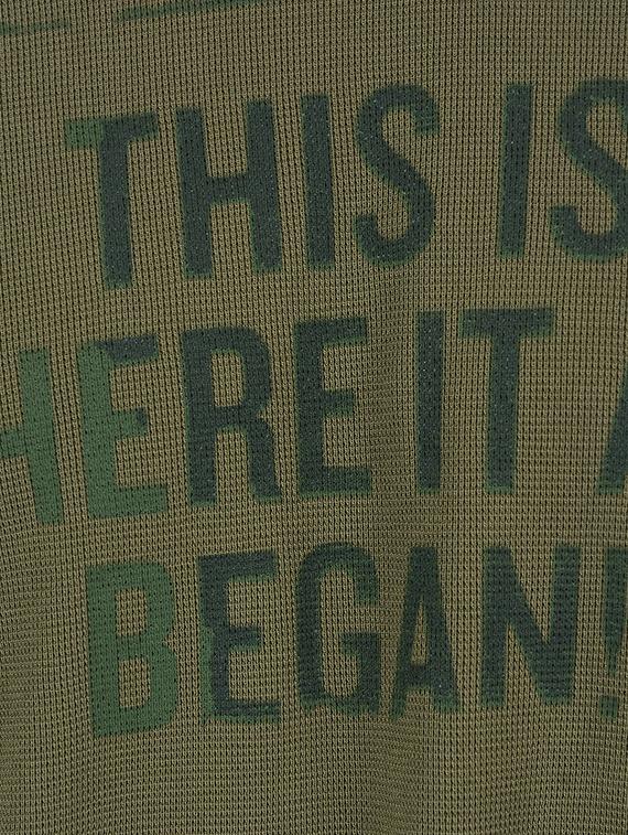 green cotton blend front print t-shirt - 15504487 - Zoom Image - 6