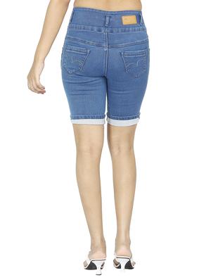 High-rise denim shorts - 15504691 - Standard Image - 3