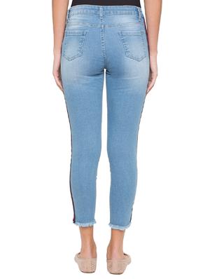 side taped ankle length jeans - 15504893 - Standard Image - 3