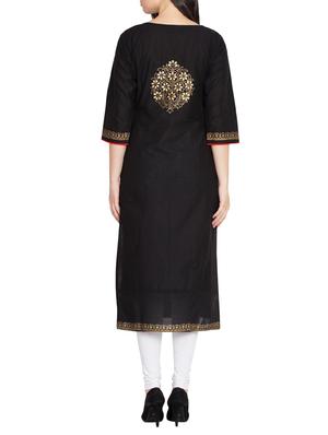 block print straight kurta - 15505235 - Standard Image - 3
