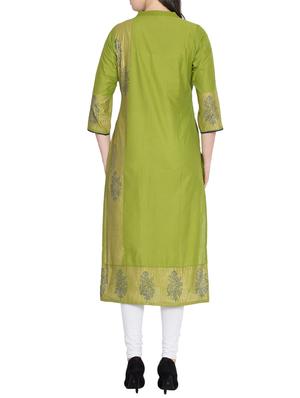 Block print straight kurta - 15505246 - Standard Image - 3