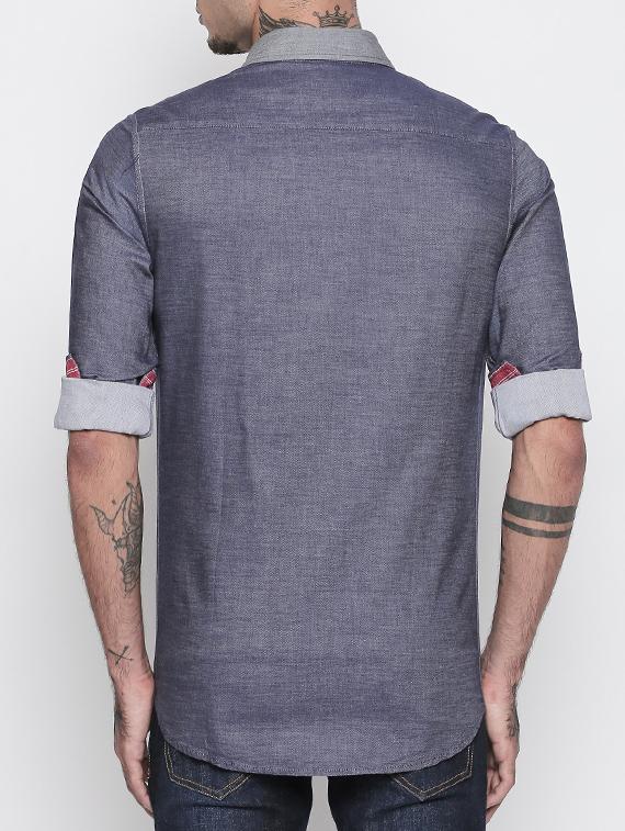 grey cotton casual shirt - 15505396 - Zoom Image - 3