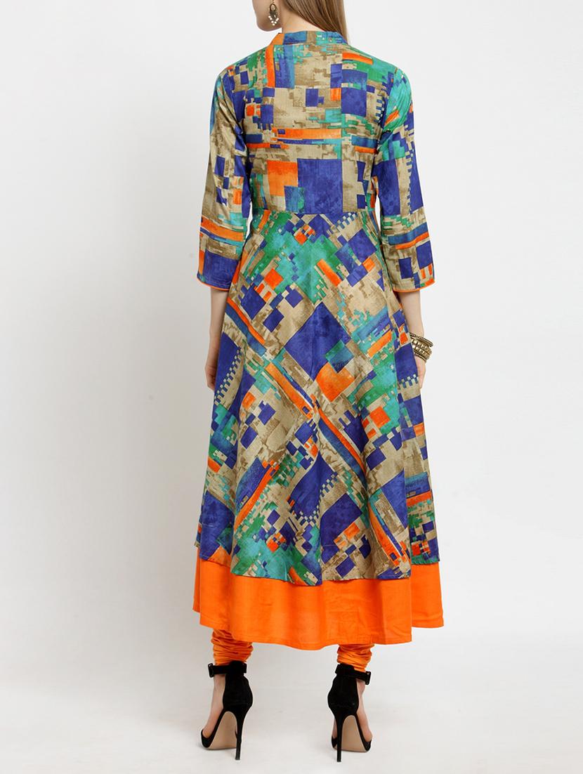 Flared Abstract kurta - 15505417 - Zoom Image - 3