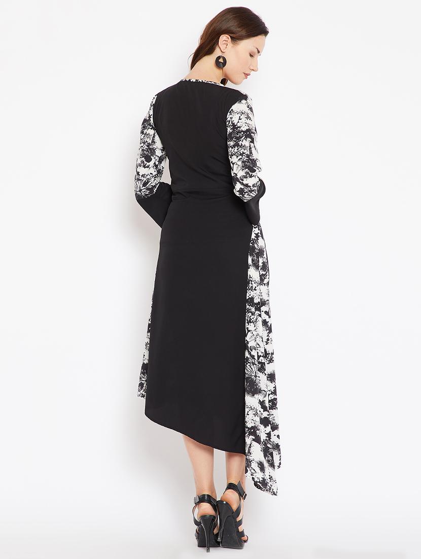 printed paneled asymmetric dress - 15505807 - Zoom Image - 3