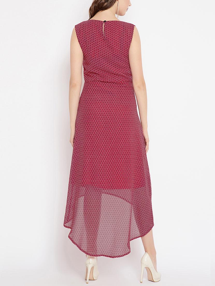 round neck printed high low dress - 15505810 - Zoom Image - 3