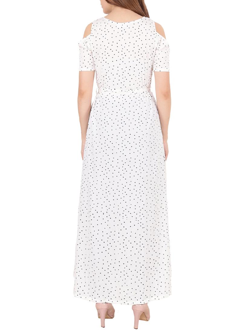 Cold shoulder self tie belted dress - 15505906 - Zoom Image - 3