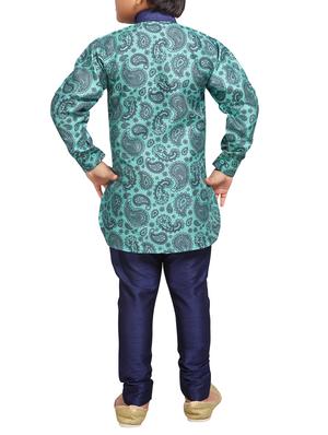 green cotton kurta set - 15506785 - Standard Image - 3
