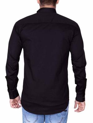 black cotton casual shirt - 15511363 - Standard Image - 3