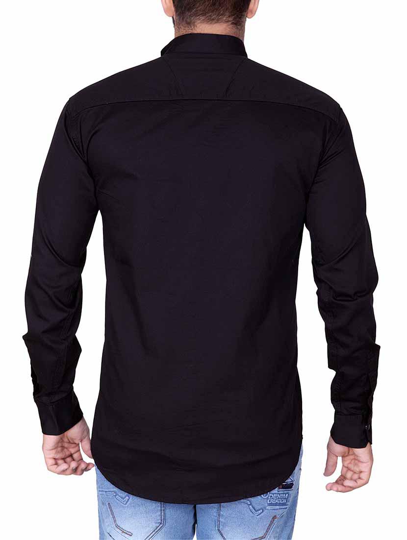 black cotton casual shirt - 15511363 - Zoom Image - 3