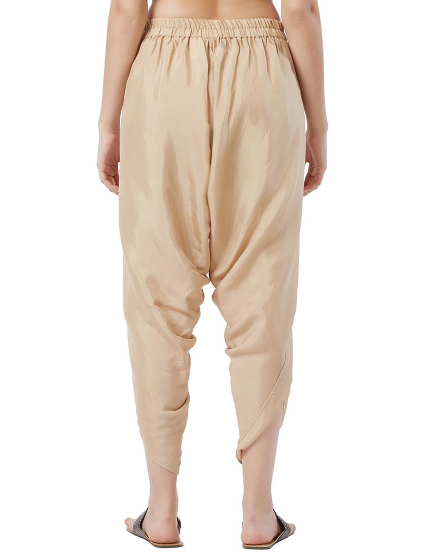 beige solid tulip pant - 15512035 - Zoom Image - 3