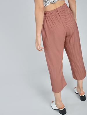 Pin tucks detail cropped trouser - 15512095 - Standard Image - 3