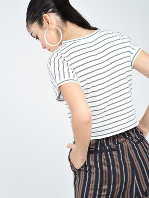 striped tie knot front top - 15512104 - Standard Image - 3