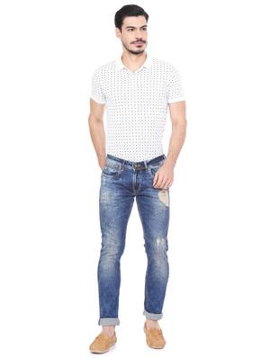 blue cotton ripped jeans - 15512364 - Standard Image - 3