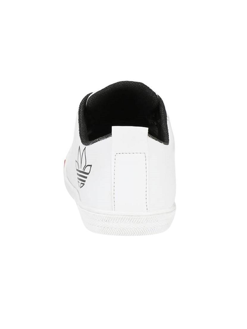 white leatherette lace up sneakers - 15513186 - Zoom Image - 3