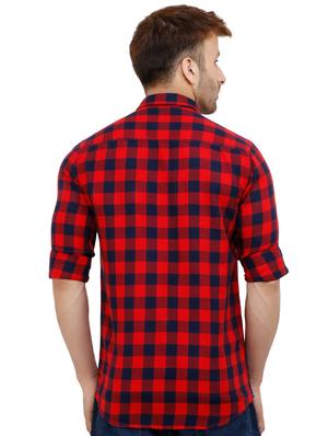 red cotton casual shirt - 15514414 - Standard Image - 3