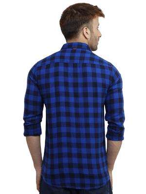 blue cotton casual shirt - 15514415 - Standard Image - 3