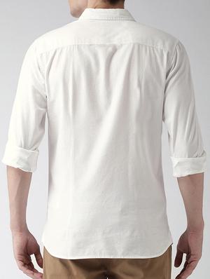 white solid casual shirt - 15514900 - Standard Image - 3