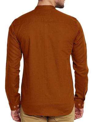 brown cotton casual shirt - 15514910 - Standard Image - 3
