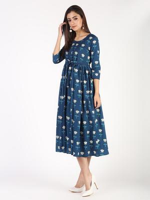 printed flared kurta - 15515235 - Standard Image - 3