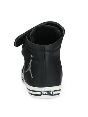 black leatherette lace up sneakers - 15515863 - Standard Image - 3