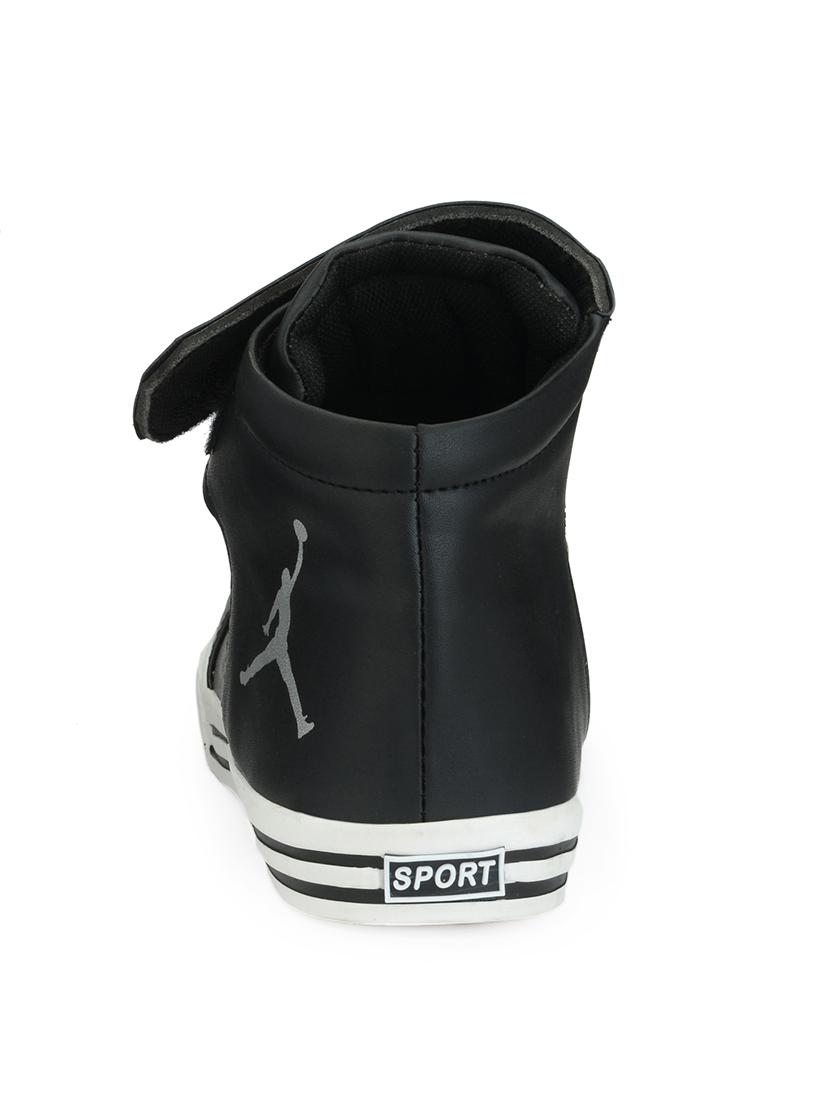 black leatherette lace up sneakers - 15515863 - Zoom Image - 3
