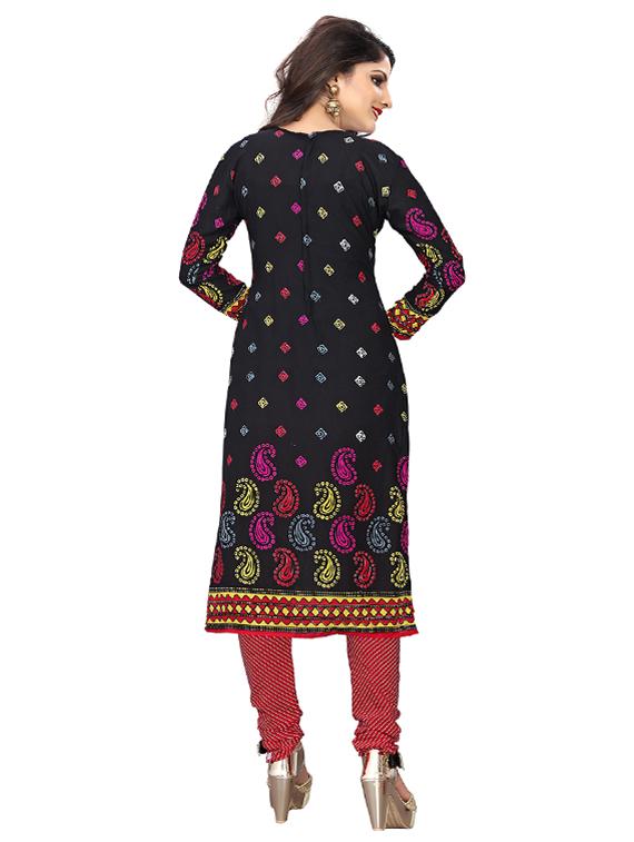 black crepe churidaar suits unstitched suit - 15515923 - Zoom Image - 3