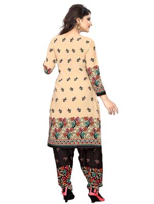 cream crepe patiyala suits unstitched suit - 15515926 - Standard Image - 3