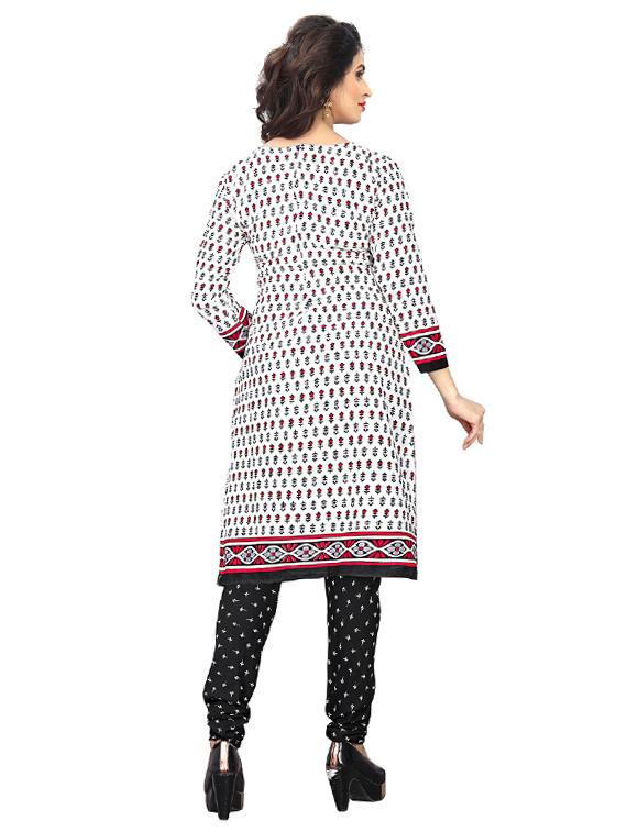 white crepe churidaar suits unstitched suit - 15515941 - Zoom Image - 3