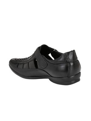 black leatherette slip on sandals - 15516012 - Standard Image - 3