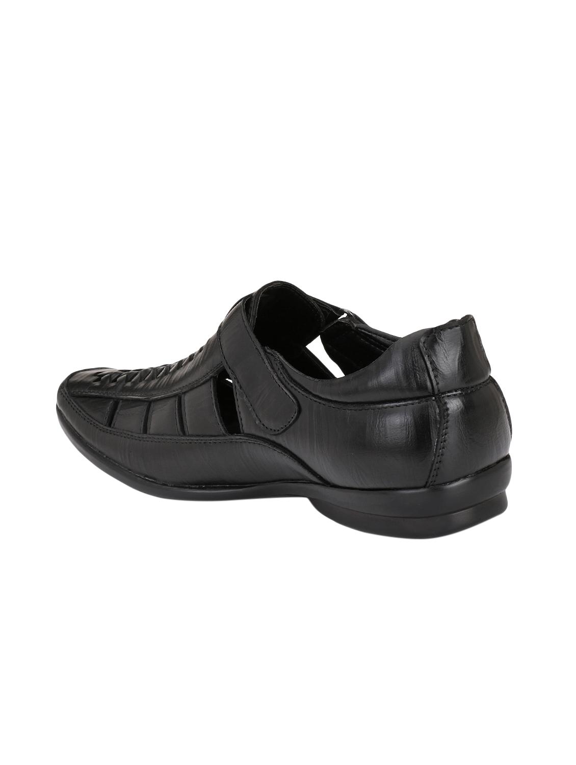 black leatherette slip on sandals - 15516012 - Zoom Image - 3