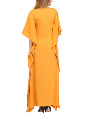 mustard printed kaftan - 15516946 - Standard Image - 3