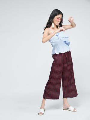 Stripes front tie knot straight palazzo - 15517322 - Standard Image - 3